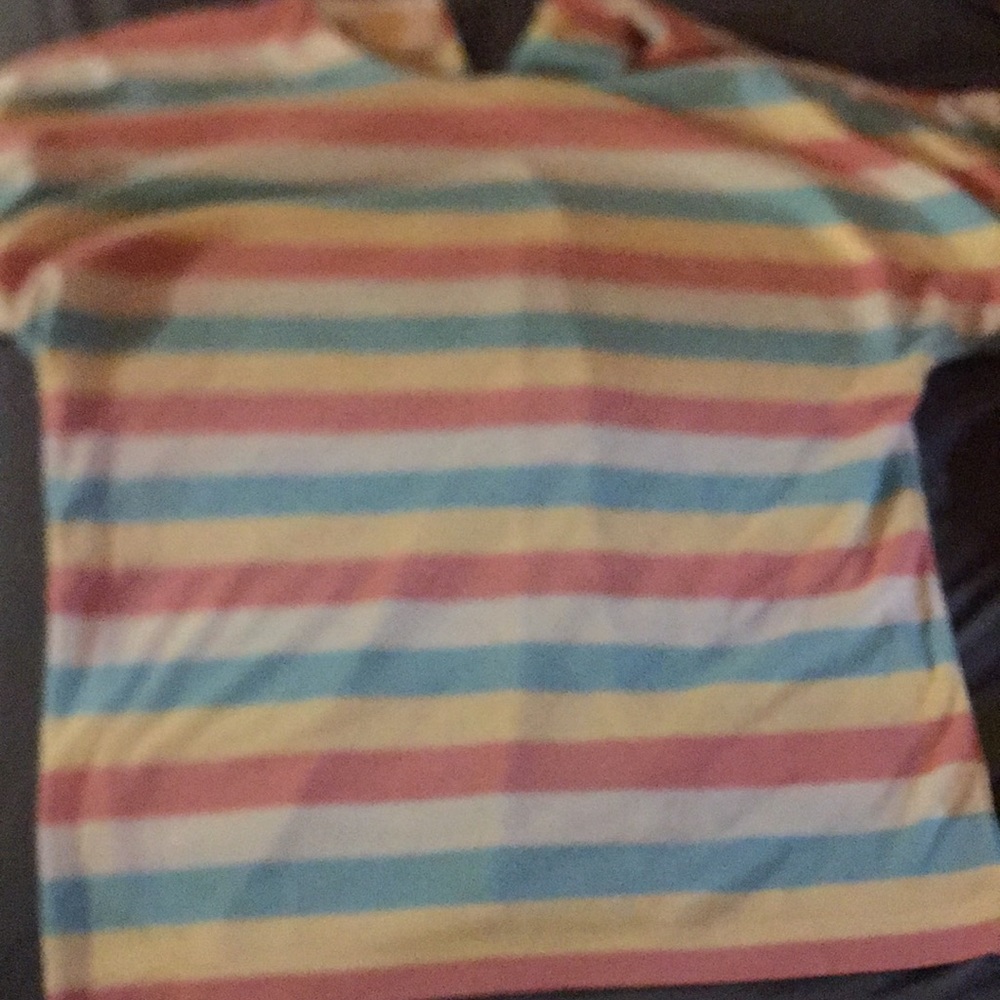 Career Guild Shirt Pastel Stripes EUC Yellow Blue